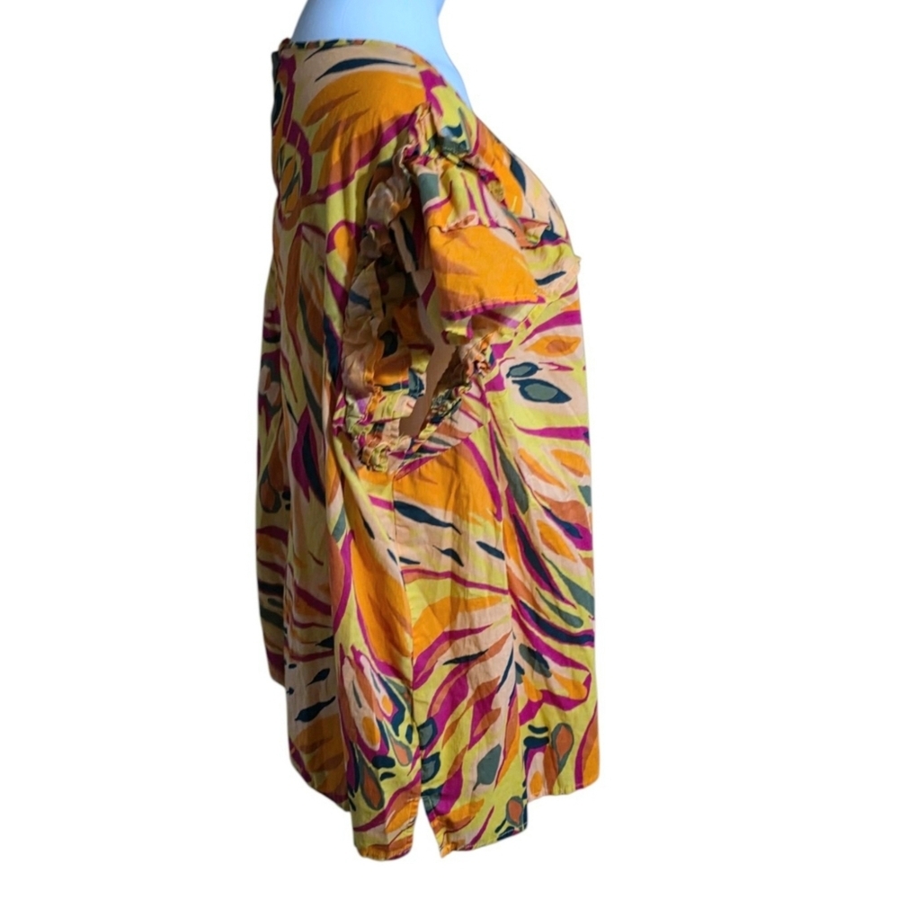 Terra & Sky Ruffle Sleeve Top Multicolor Size 3X (24W-26W) - Picture 7 of 15